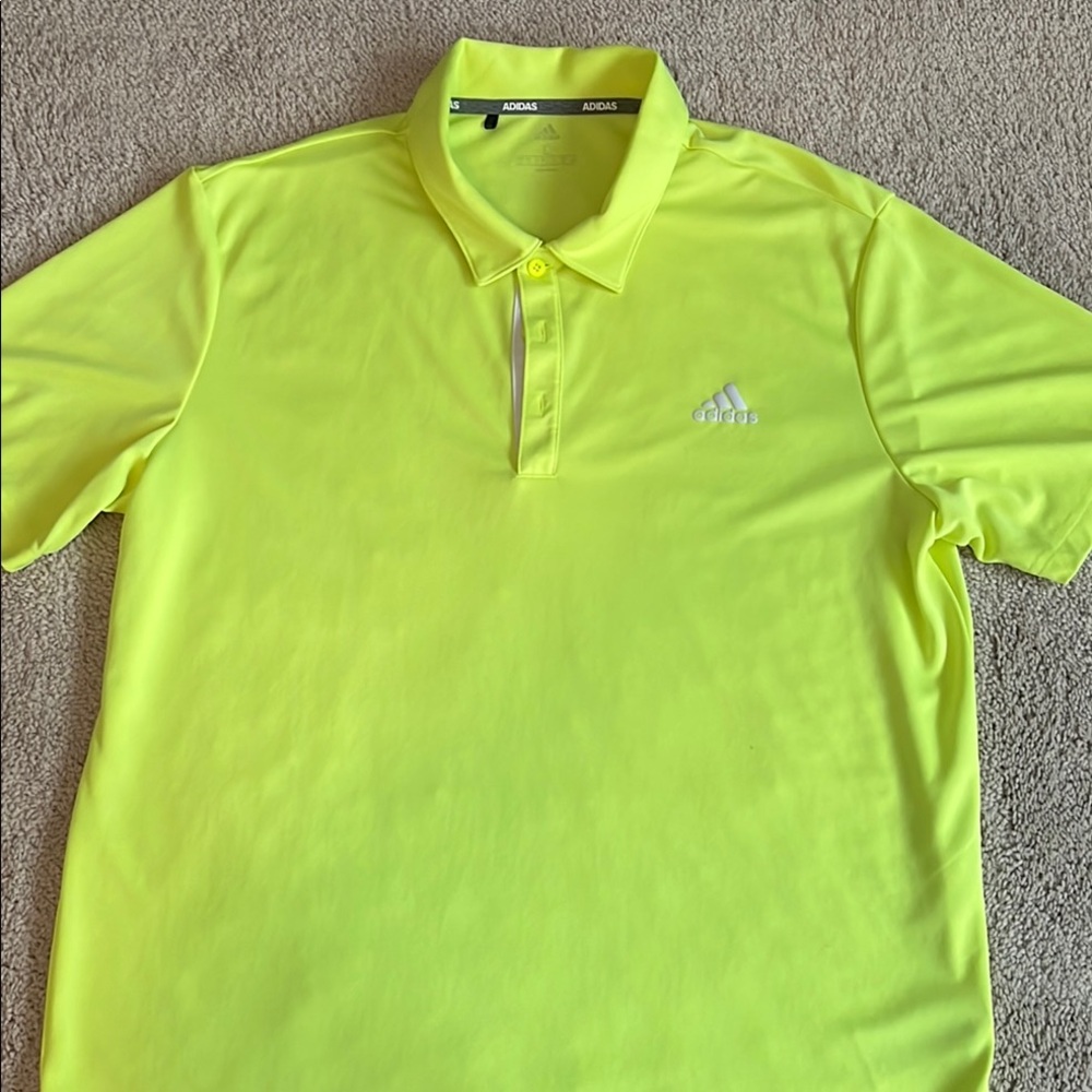 Adidas Yellow Performance Golf Polo Shirt